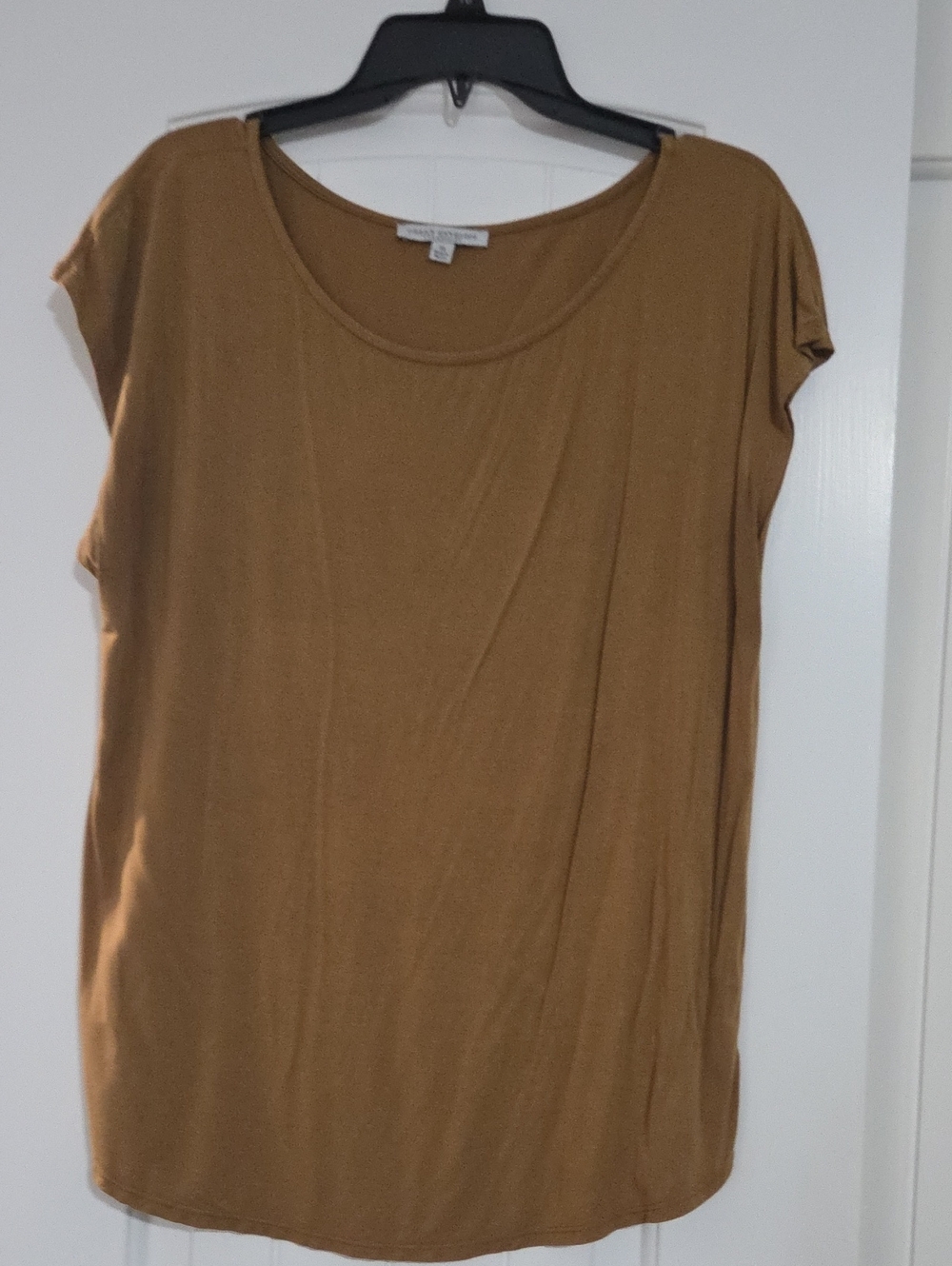 Green Envelope Short Sleeve Tee in Camel Brown